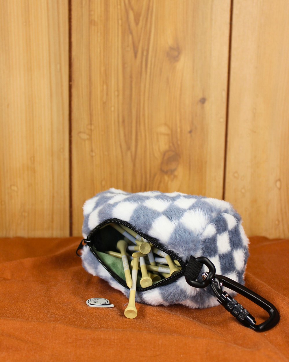 Mount Tee Golf Tee Bag, Plush Grey Checkered &middot; view 1 of 2