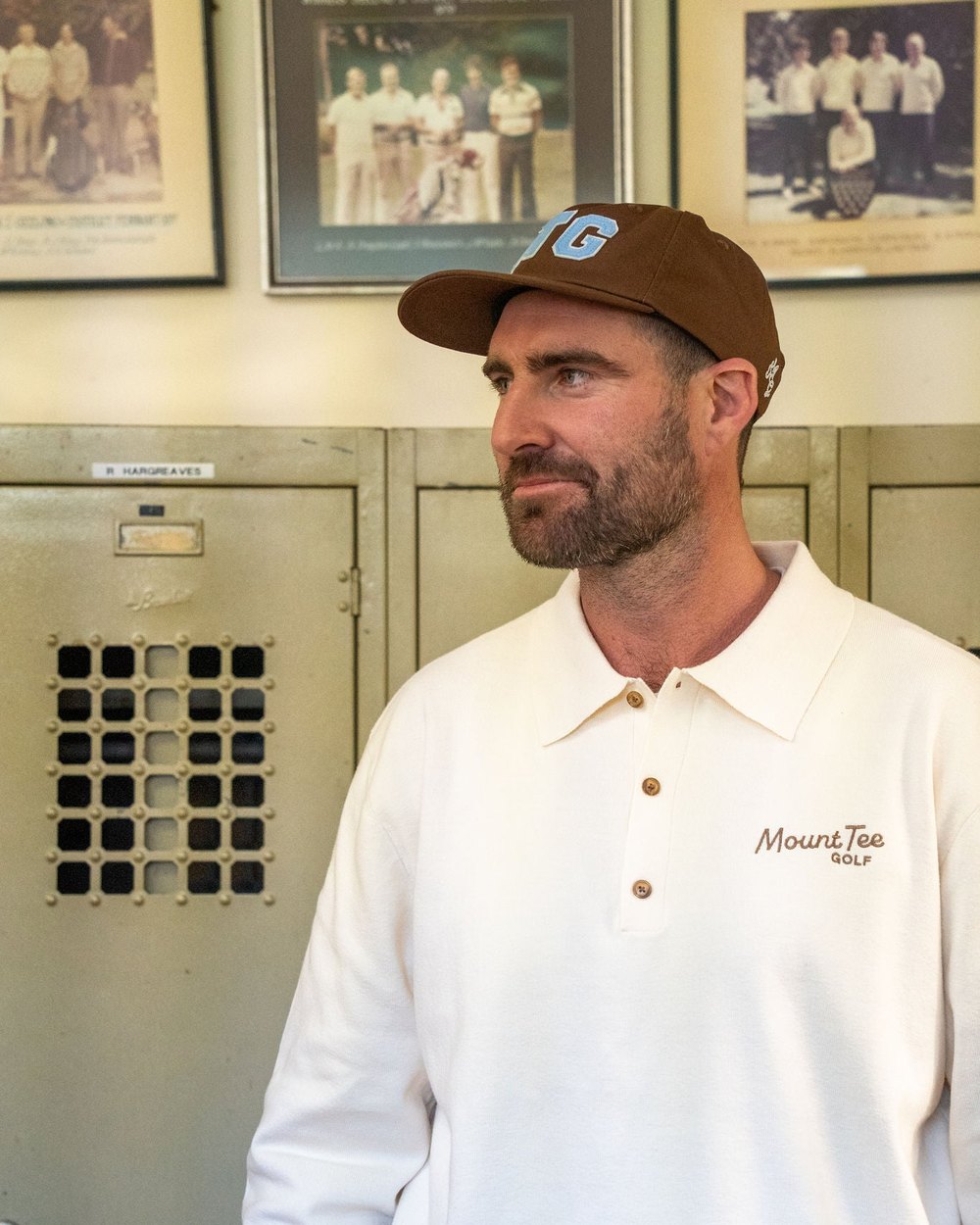 Mount Tee Golf Woodlands Knit Polo Long Sleeve, Sand &middot; view 2 of 5