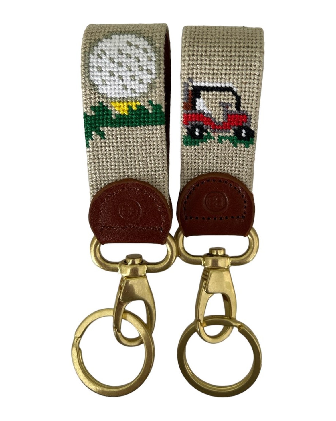 Golf Ball Needlepoint Key Fob · view 1 of 1