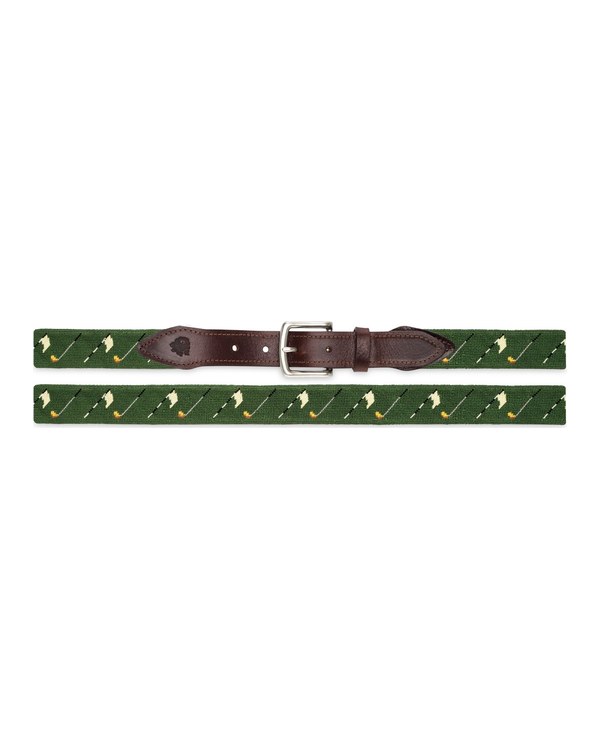 Golf Flags Needlepoint Belt (Green) · view 1 of 2