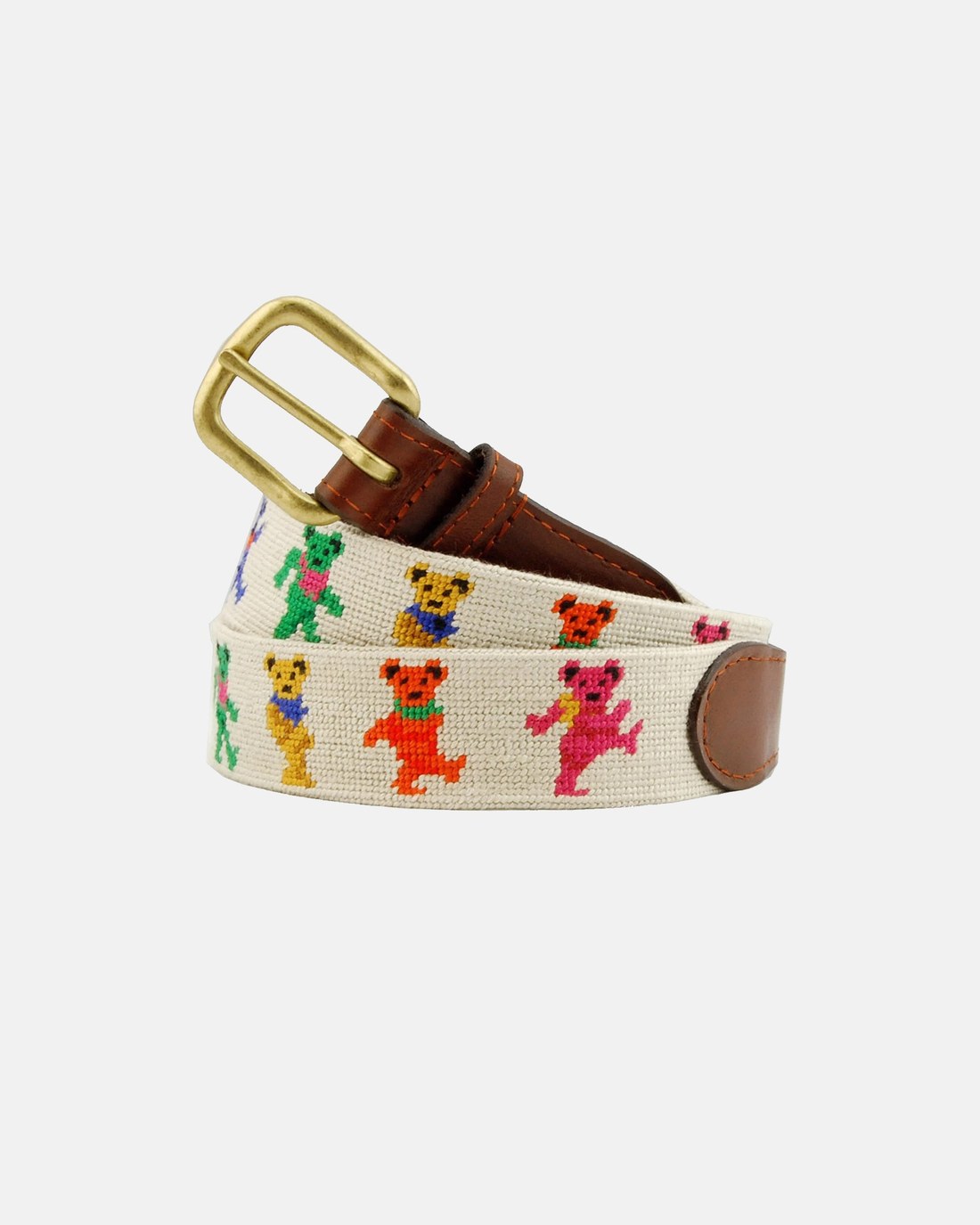 Dancing Bear Oatmeal Needlepoint Belt · view 1 of 2