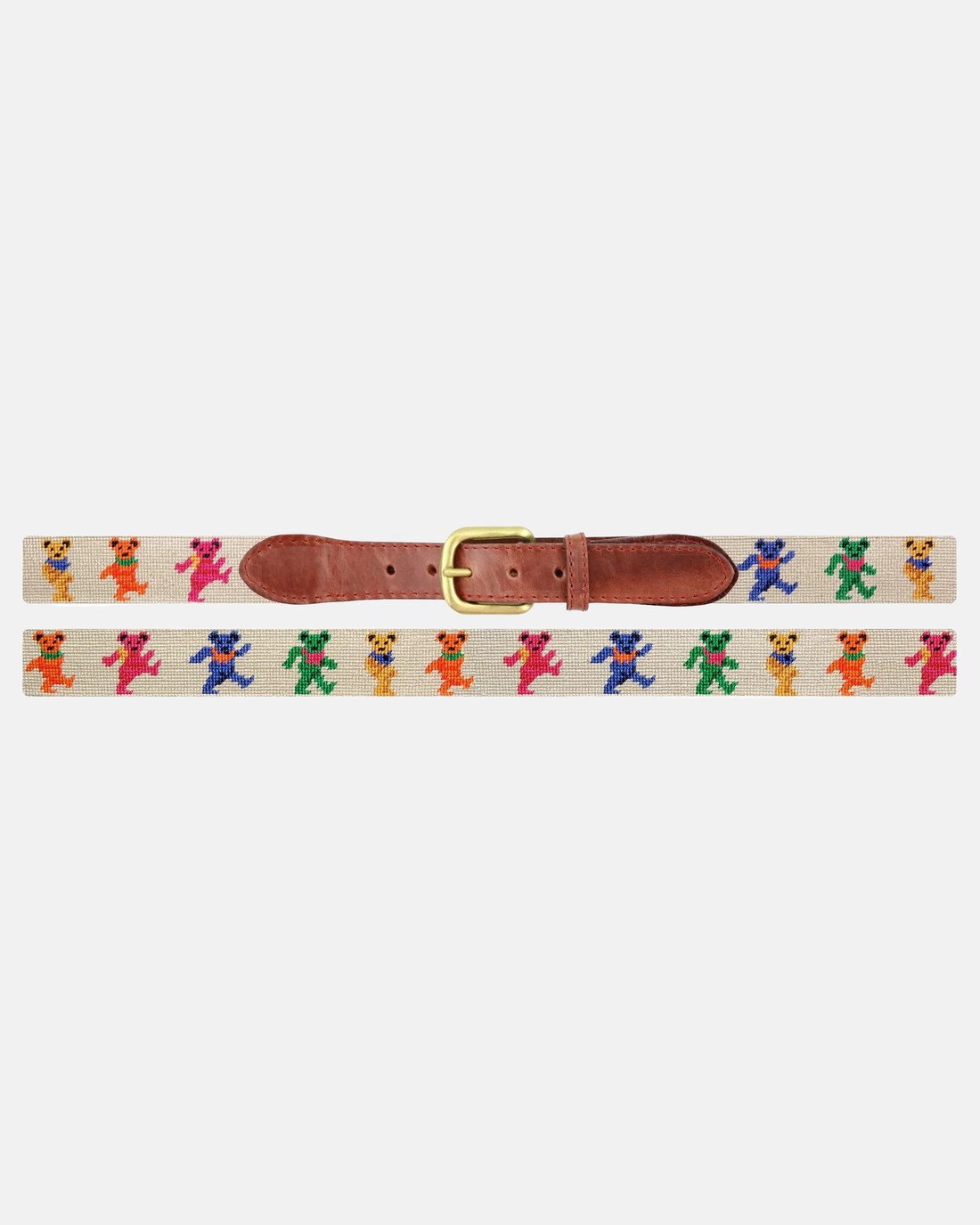 Dancing Bear Oatmeal Needlepoint Belt · view 2 of 2