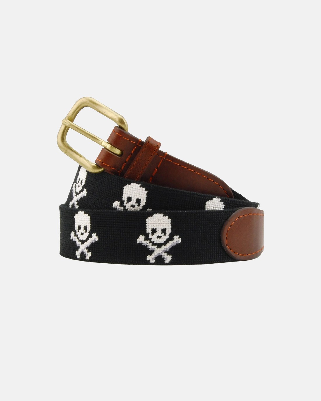 Skull and Crossbones Needlepoint Belt · view 1 of 2