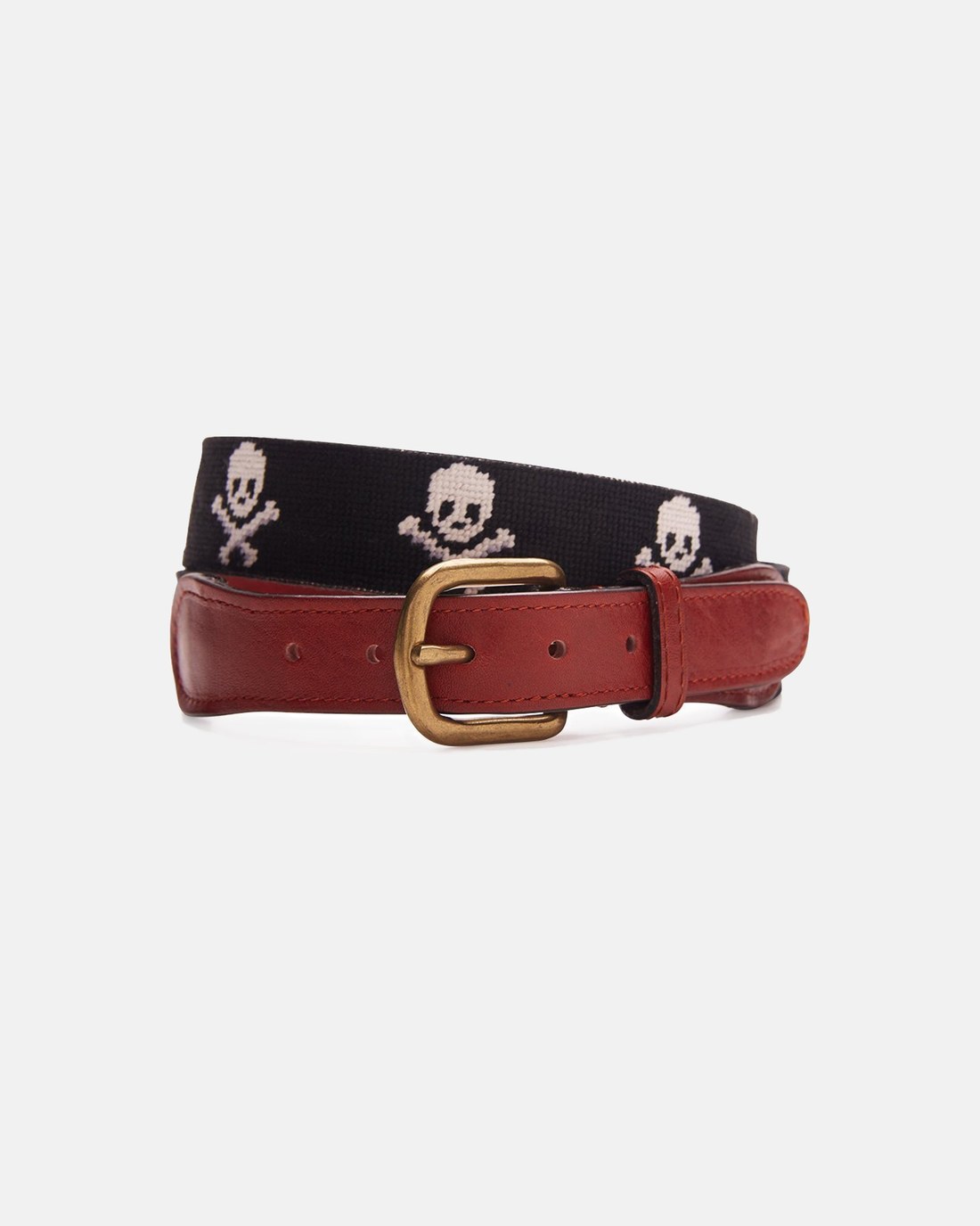 Skull and Crossbones Needlepoint Belt · view 2 of 2