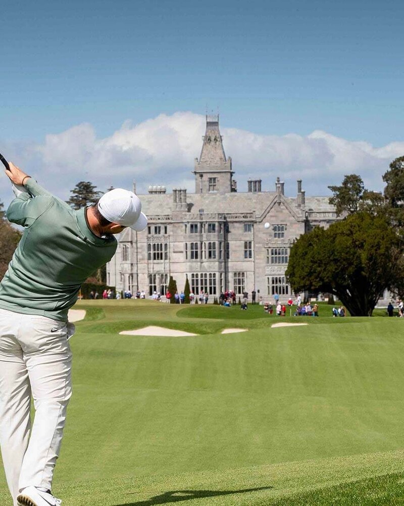 Golf at Adare Manor with the manor house behind the green, Ireland · view 1 of 1