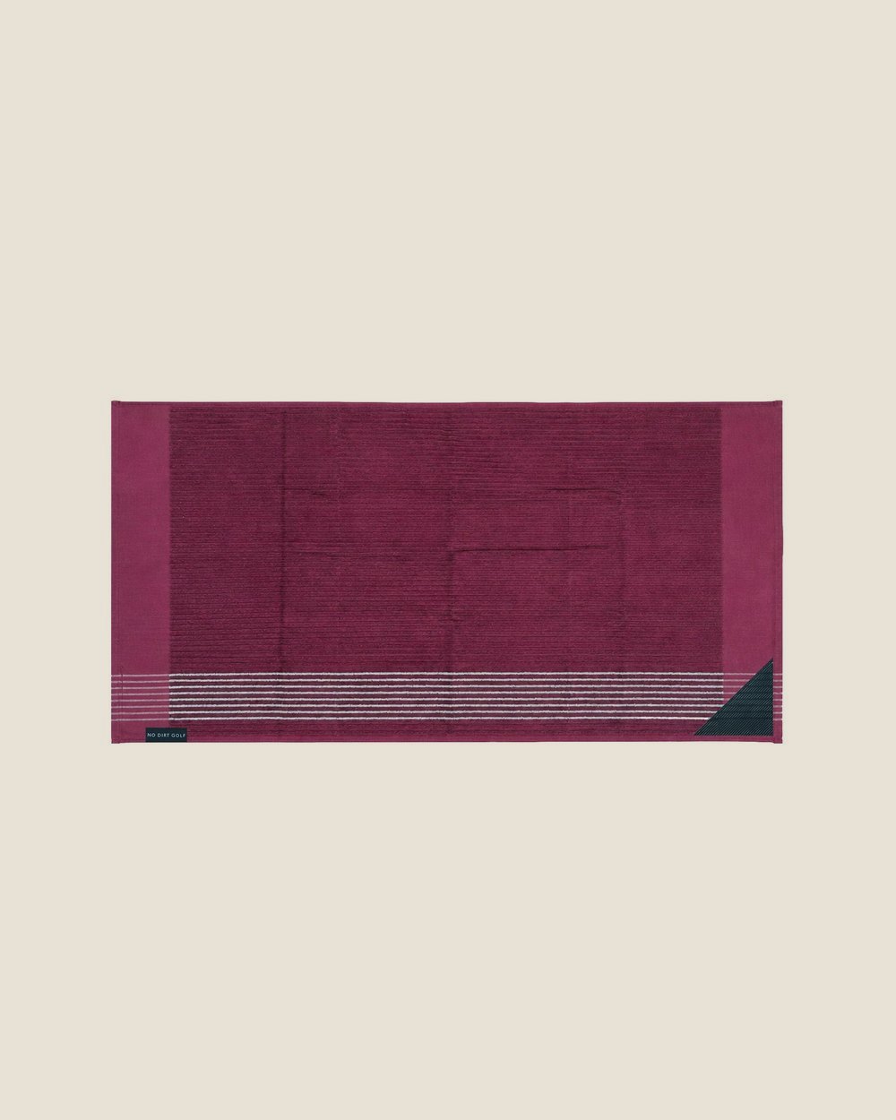 No Dirt Golf Ultimate Caddy Towel, Burgundy + Silver Stripes &middot; view 1 of 2