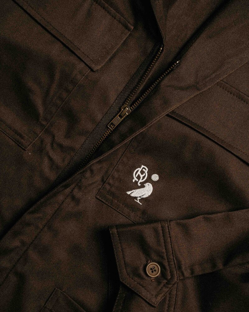 Odd Ritual Caddie Jacket in Chocolate, on model · view 3 of 4