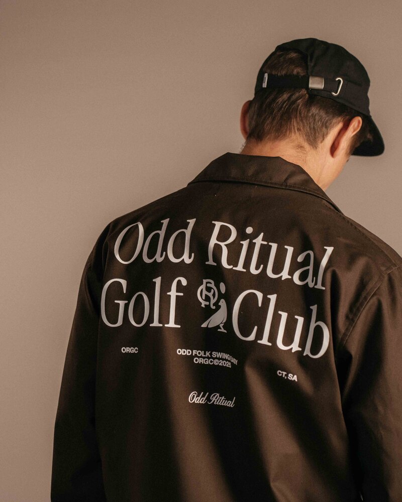 Odd Ritual Caddie Jacket in Chocolate, on model · view 4 of 4