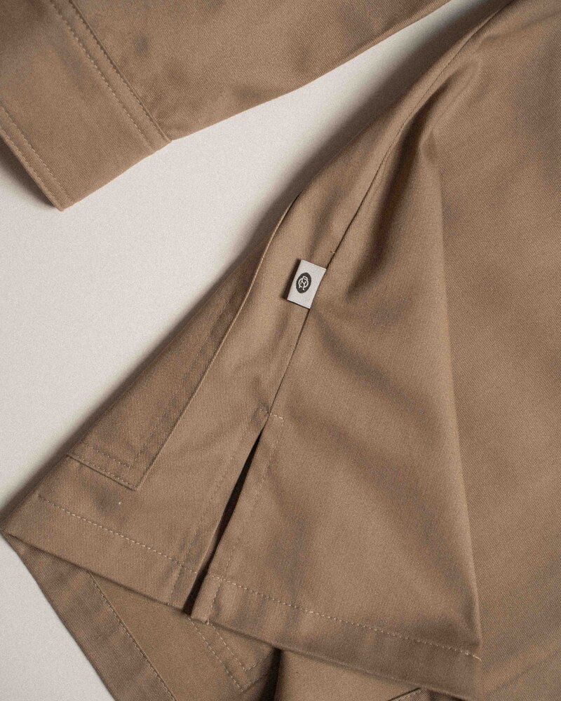Odd Ritual Caddie Jacket in Khaki with back print, on model · view 4 of 4