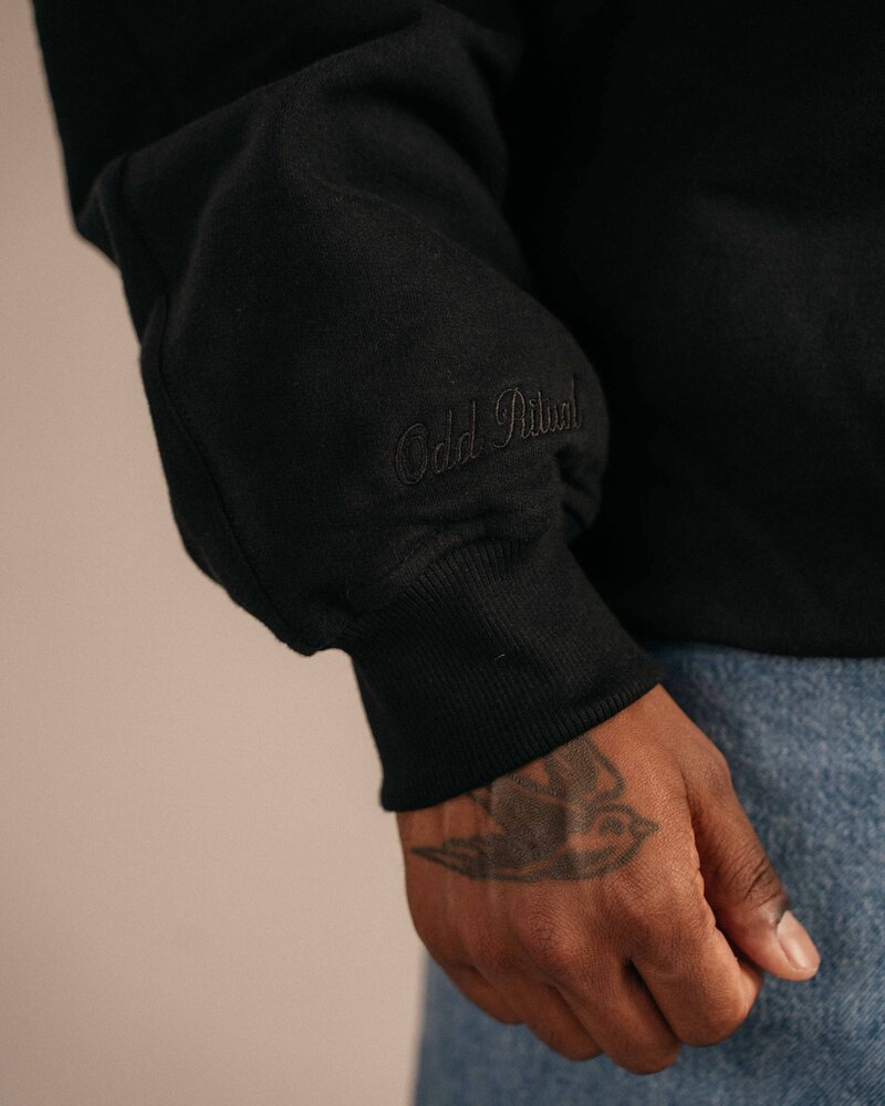 Odd Ritual ORGC Sweater in Black, on model · view 3 of 4