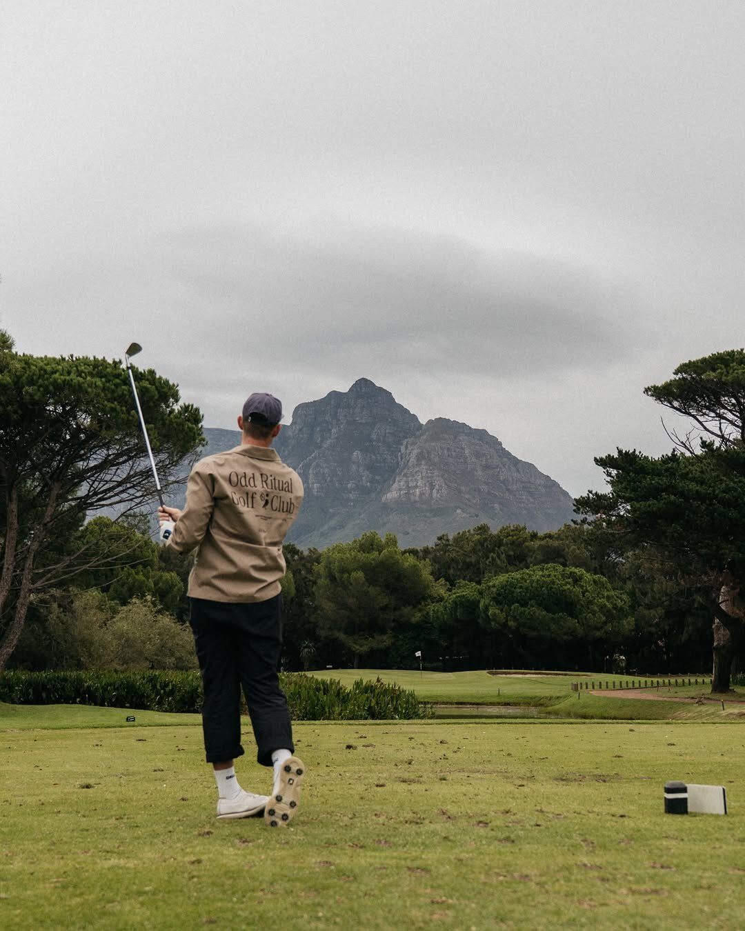 Odd Ritual on Instagram — teeing off beneath the mountain, Cape Town
