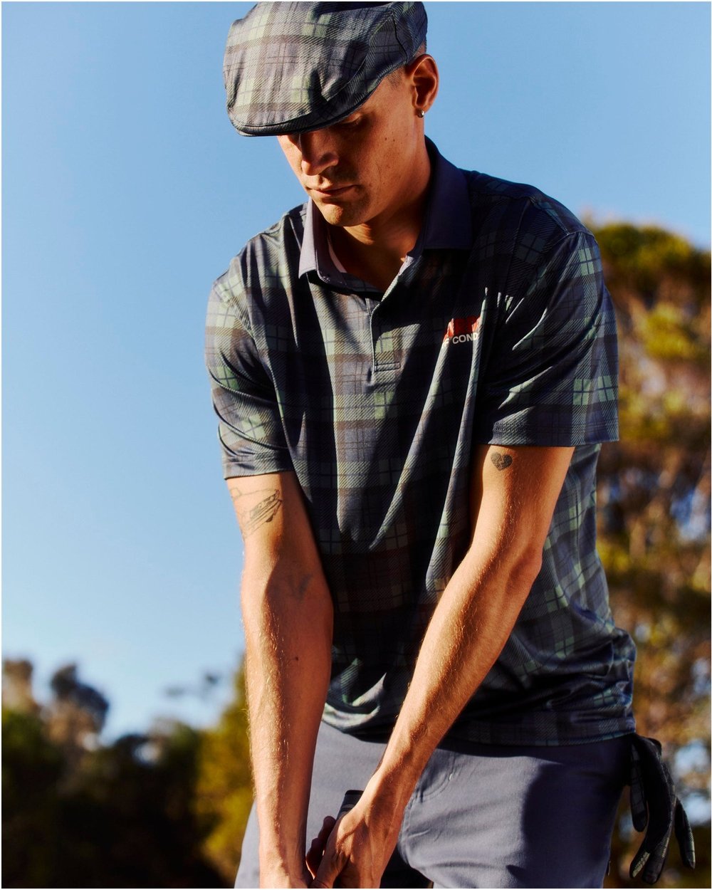 Birds of Condor Lawn Pawn Polo, Blue / Green Plaid · view 3 of 5