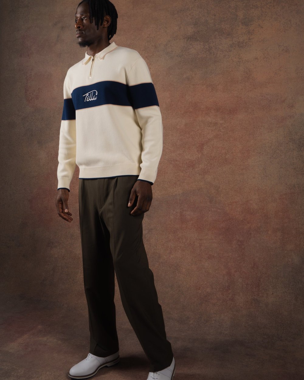Fella Golf Boris Quarter-Zip Sweater, Navy · view 4 of 5