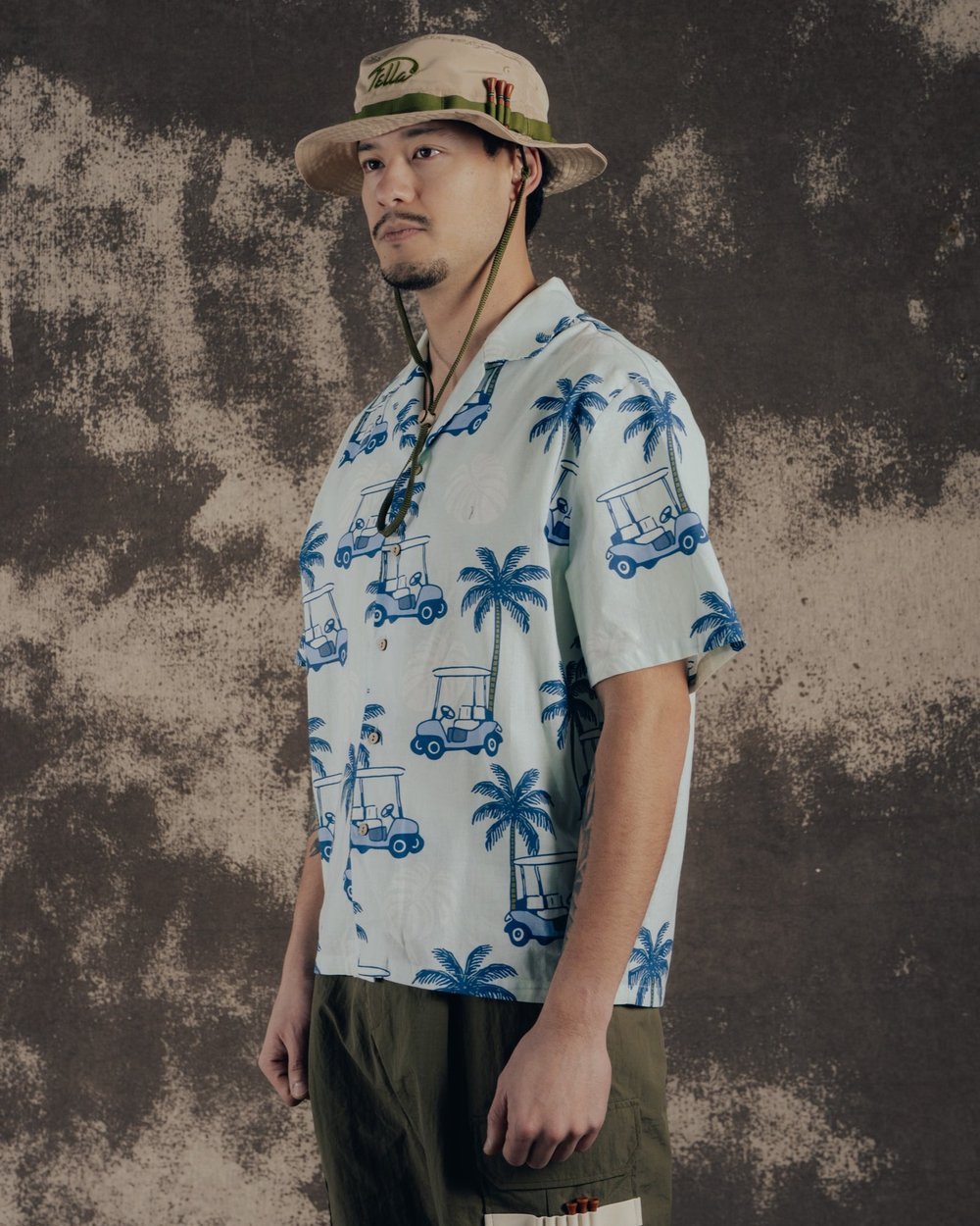 Fella Golf Bruno Camp Shirt, Tropical Golf Cart · view 3 of 5
