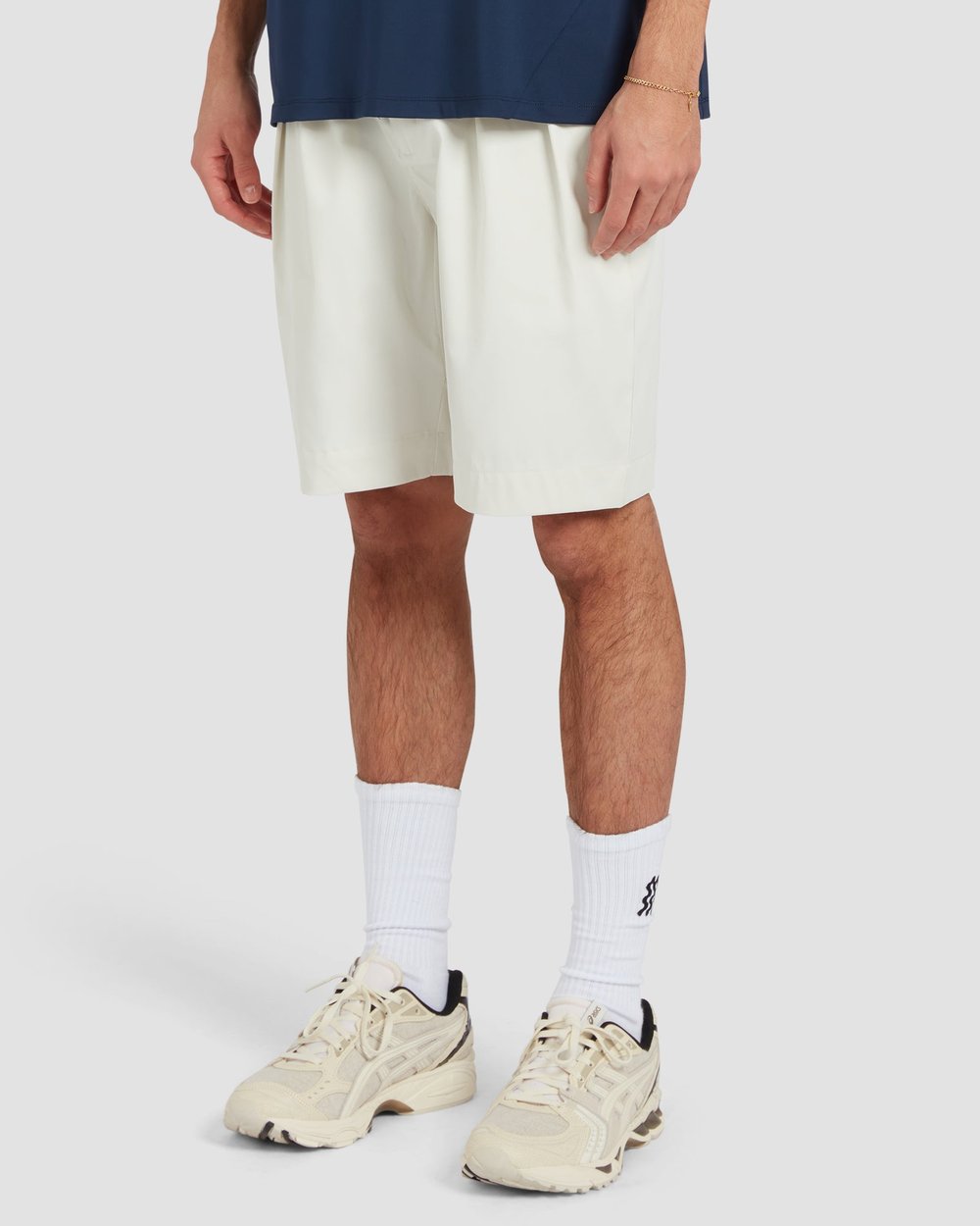 Manors Lightweight Pleated Short, Pebble · view 1 of 1