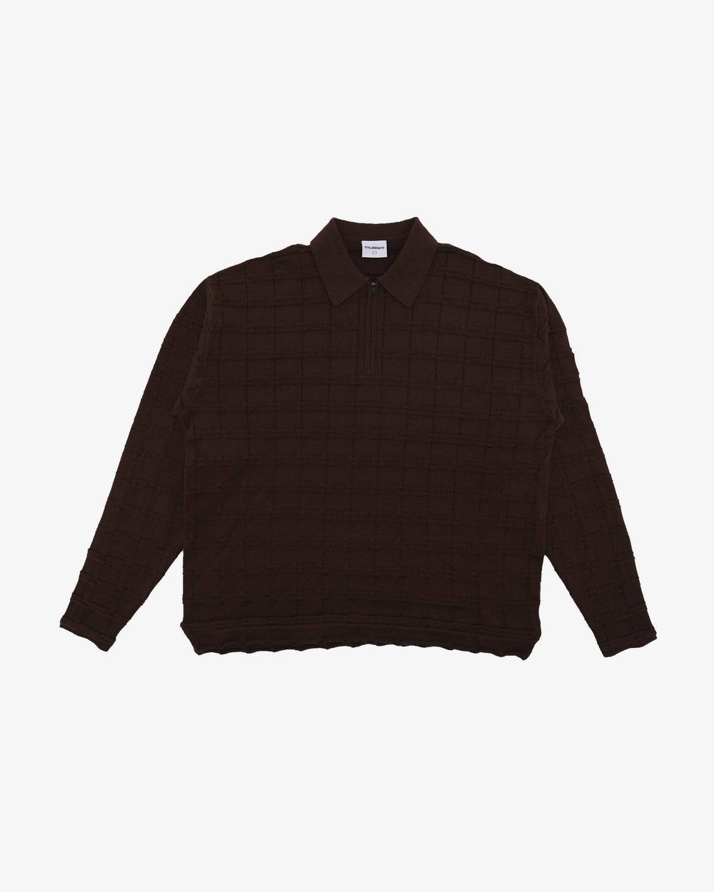 Students Golf Knight Knitted Polo Sweater, Coffee · view 1 of 5