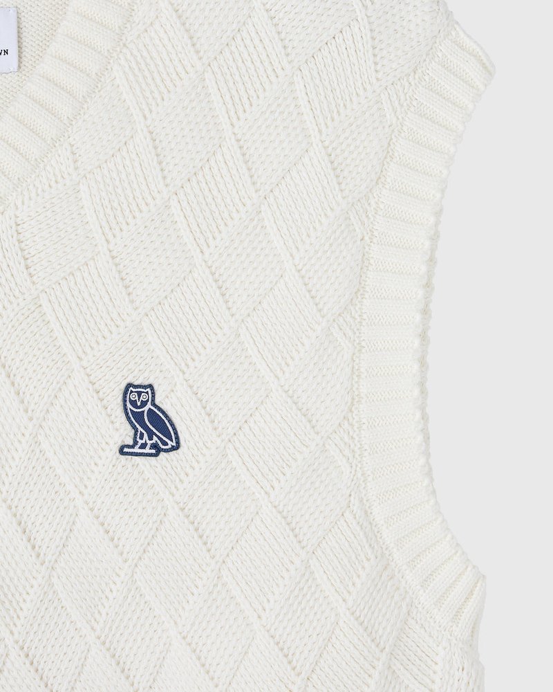 Basketweave Sweater Vest — Cream · view 4 of 4