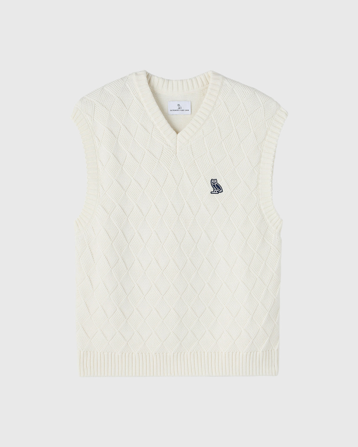Basketweave Sweater Vest — Cream