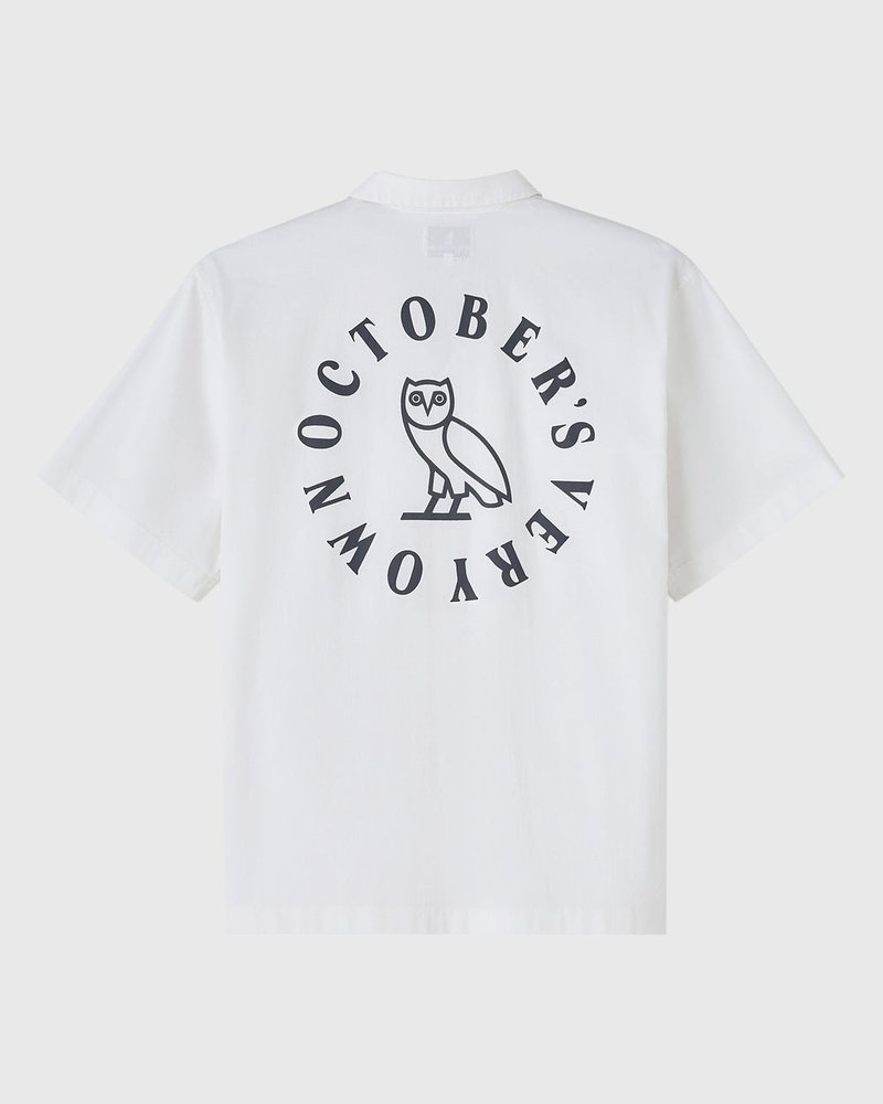 Circle Wordmark Camp Shirt — White · view 3 of 4