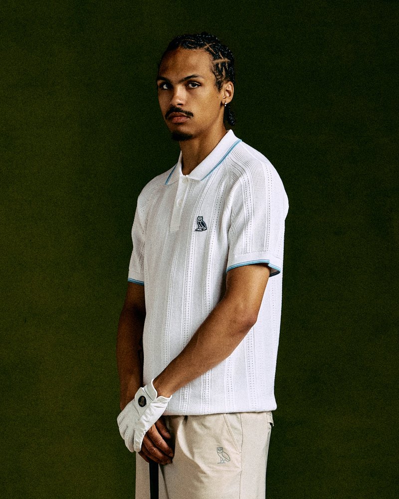 Open Knit Sweater Polo — White · view 2 of 4