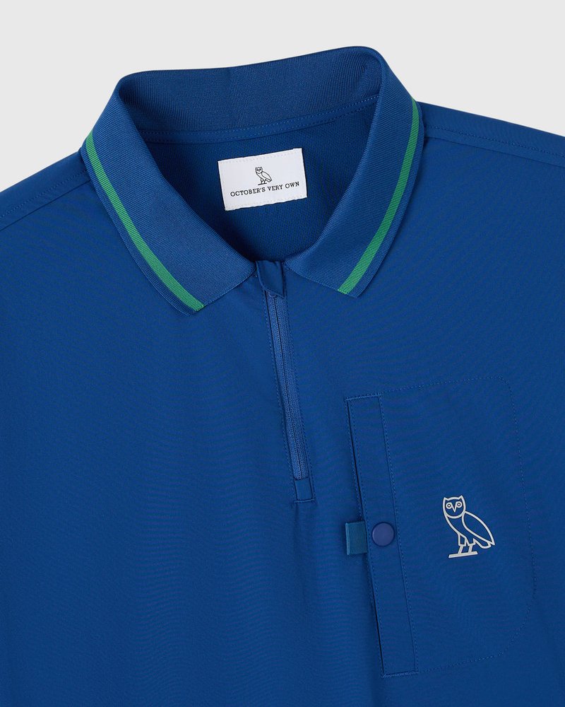 Stretch Nylon Polo — Deep Denim · view 3 of 4