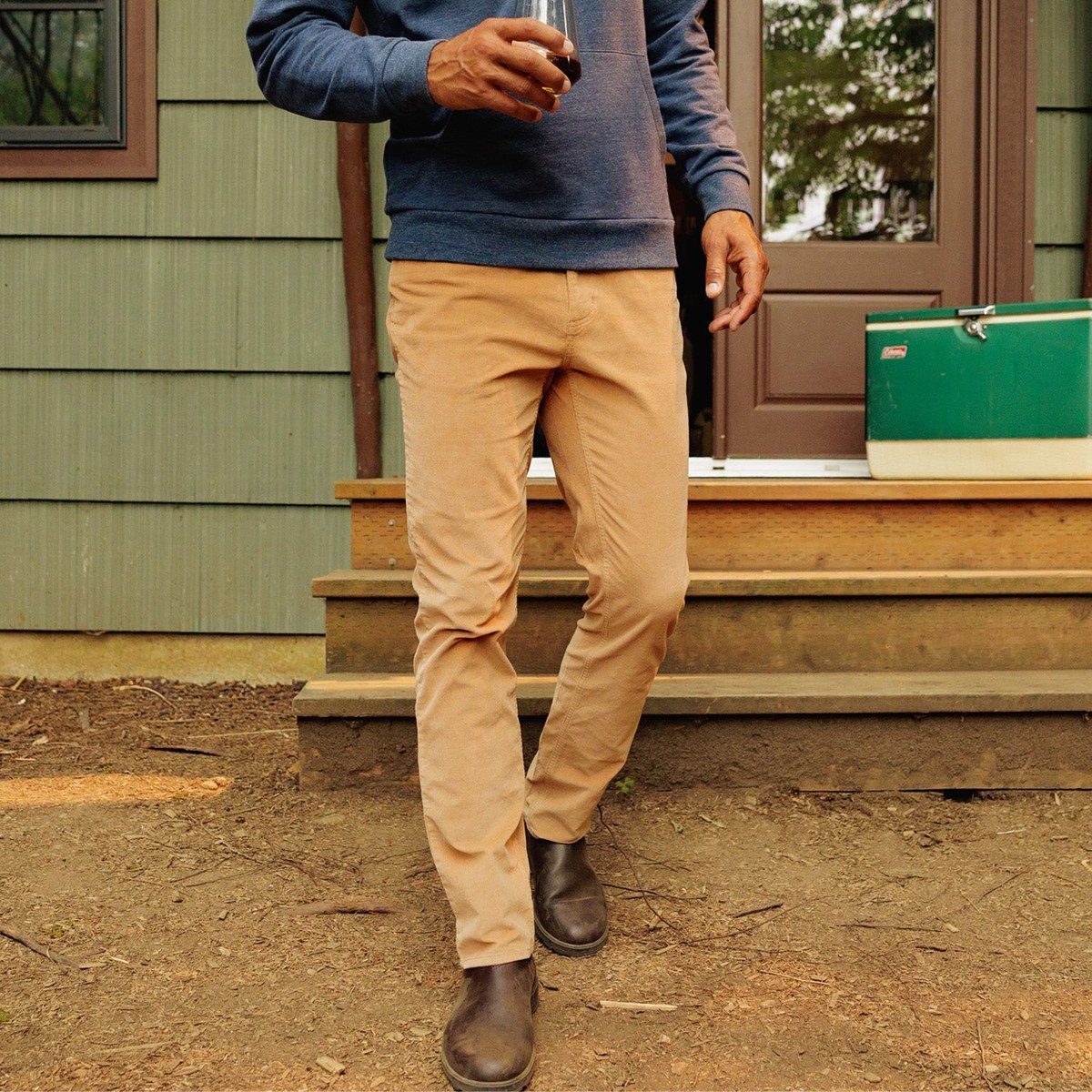 Criquet Shirts Comfort Corduroy Pant | Khaki