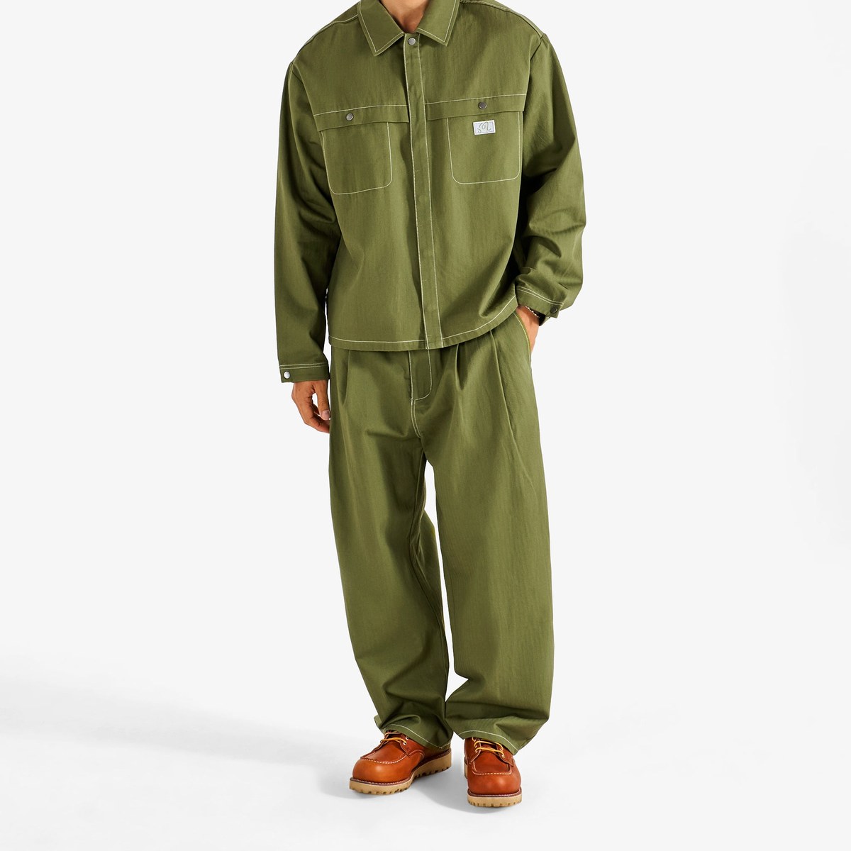 Malbon Golf Station Pant | Military Green