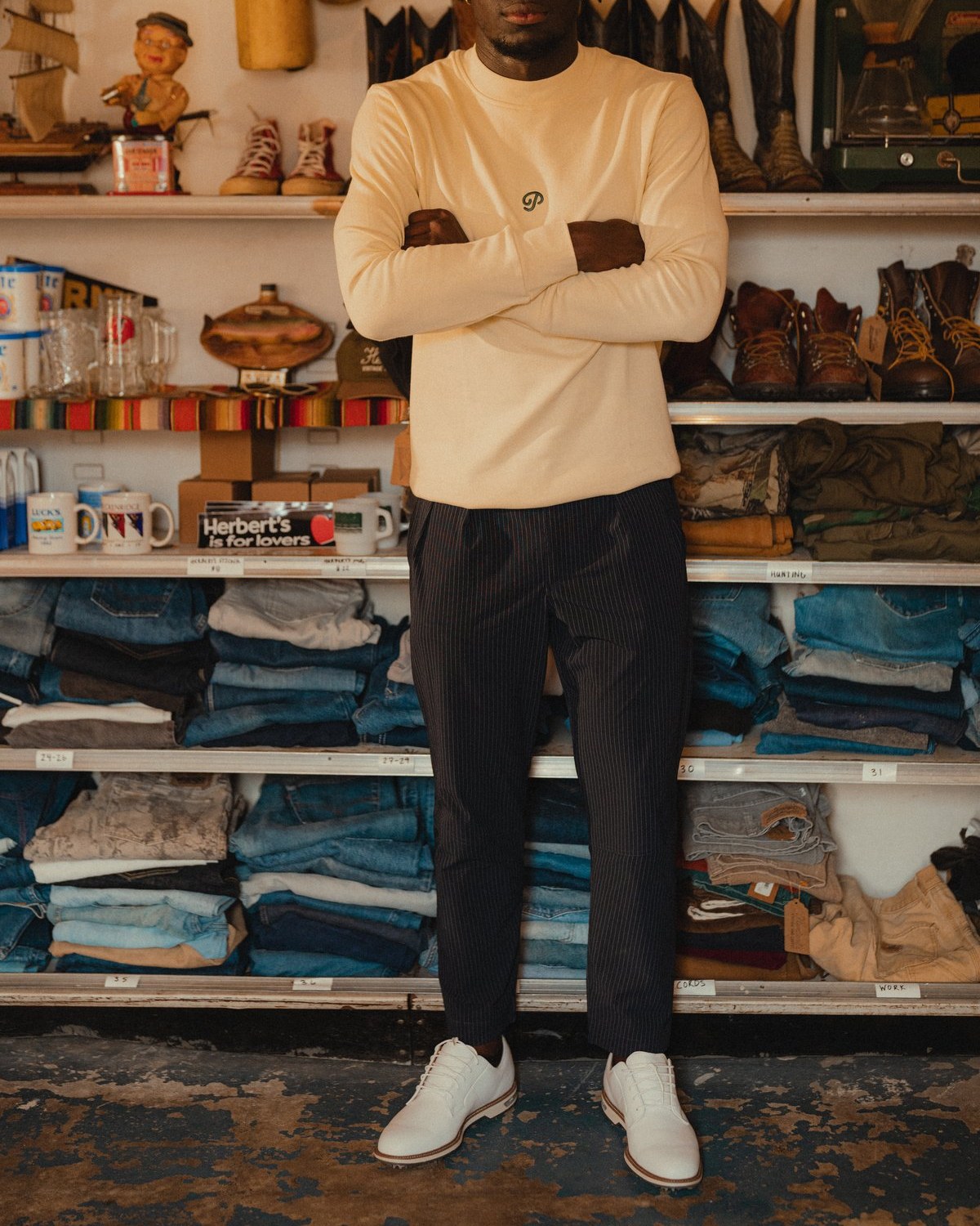 Public Drip Anywhere Pleated Pants | Pinstripe · view 1 of 4