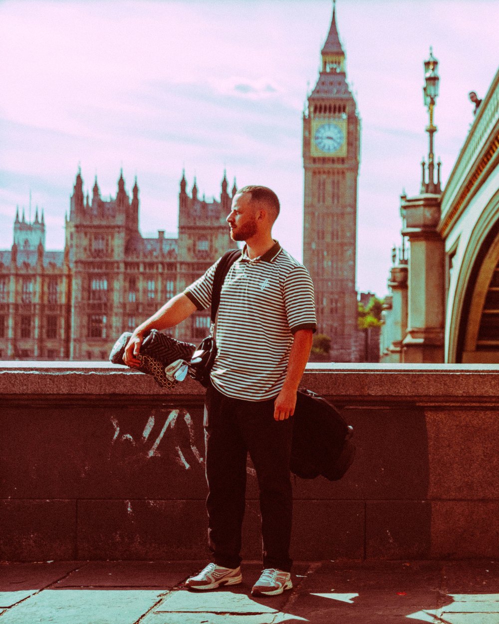 Parmore Golf Stripe Polo, Brown & Cream &middot; view 1 of 4