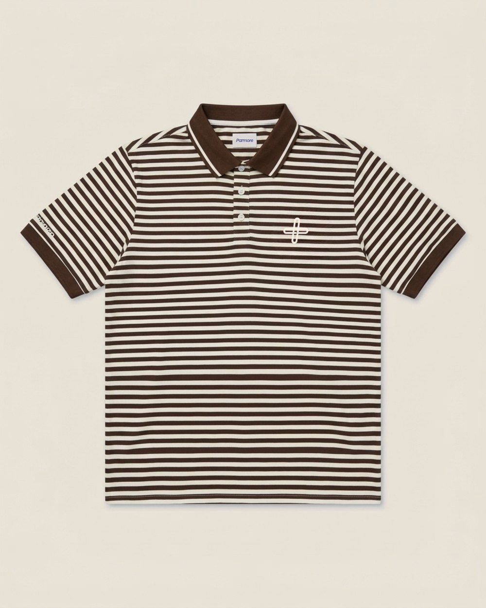 Parmore Golf Stripe Polo, Brown & Cream &middot; view 2 of 4