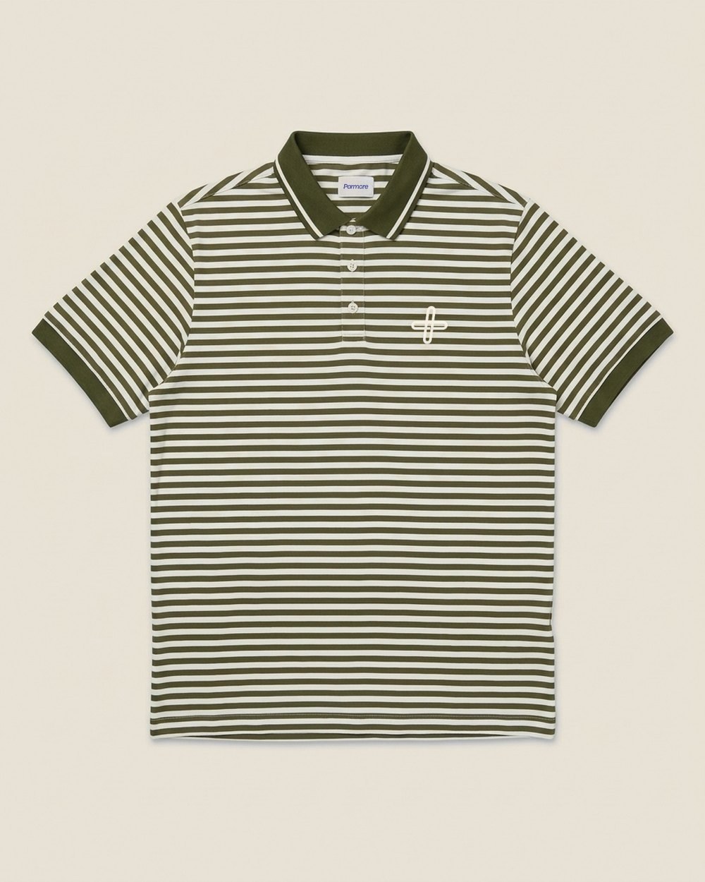 Parmore Golf Stripe Polo, Olive & White &middot; view 2 of 4