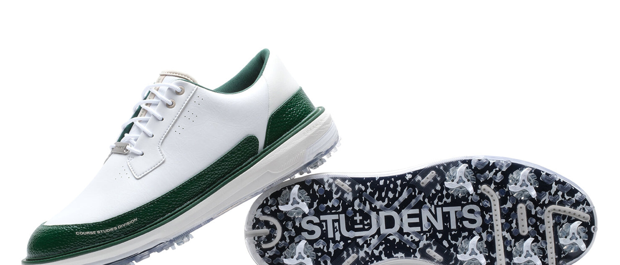 Students by PAYNTR golf shoe with STUDENTS printed across the translucent outsole