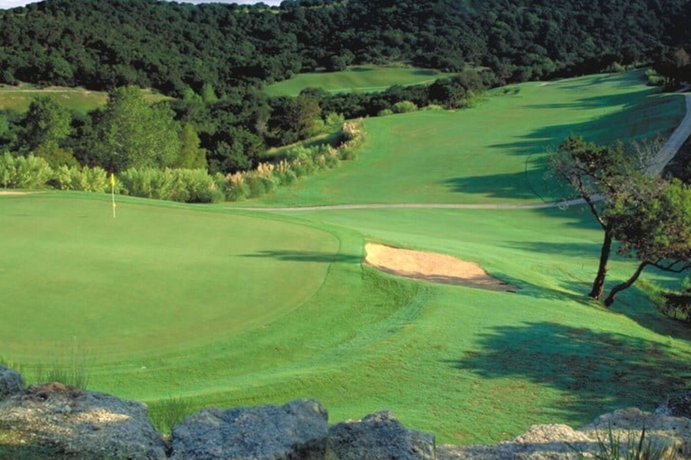 River Place Country Club golf course in Northwest Hills, Texas — Tom Kite and Roy Bechtol, early 1990s