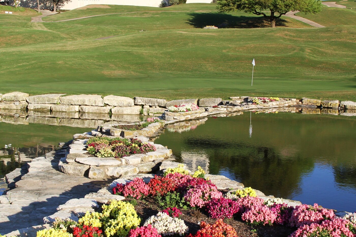 River Place Country Club golf course in Northwest Hills, Texas — Tom Kite and Roy Bechtol, early 1990s