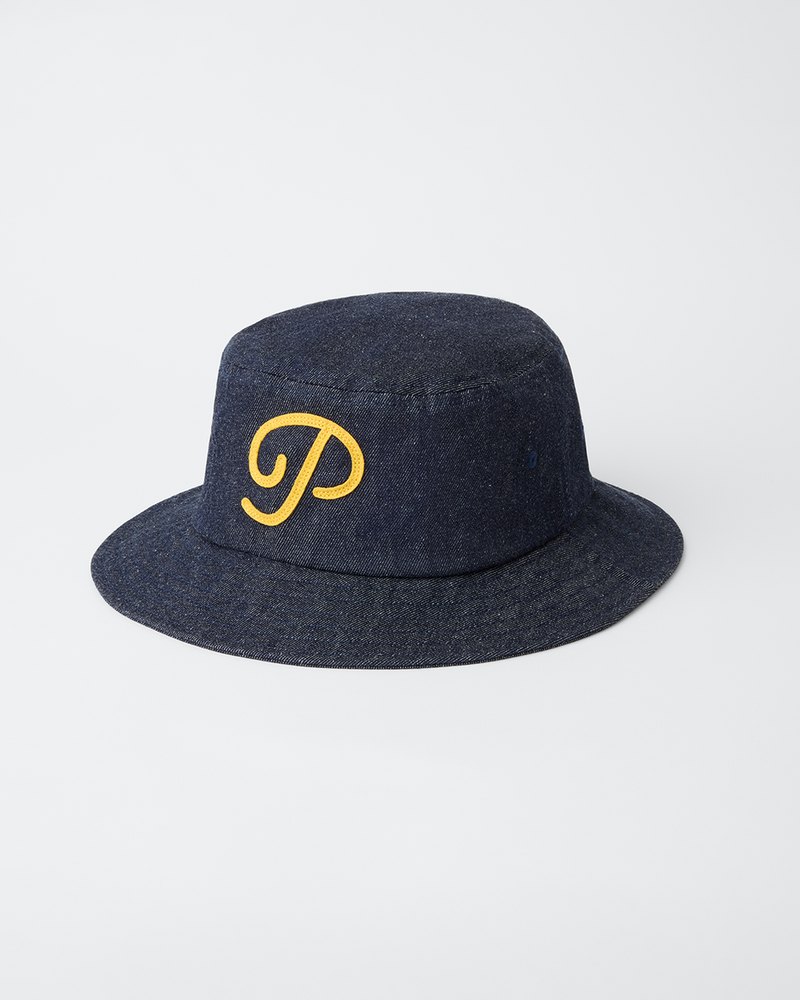Public Drip P Script Denim Bucket in indigo · view 1 of 4