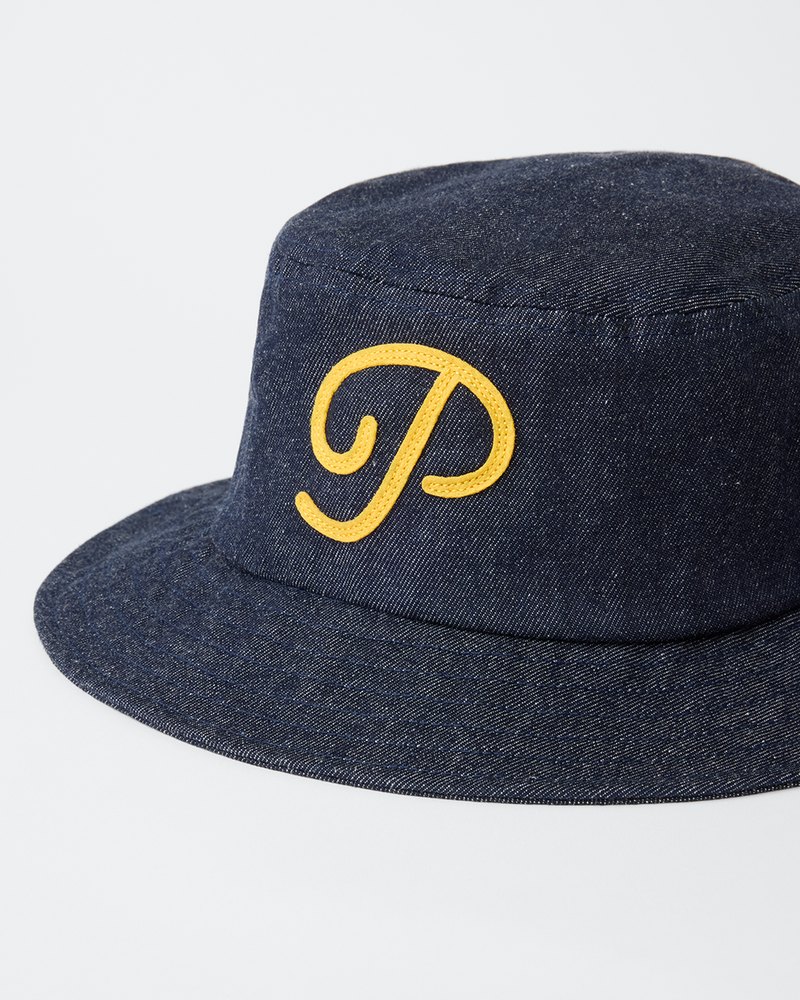 Public Drip P Script Denim Bucket in indigo · view 3 of 4