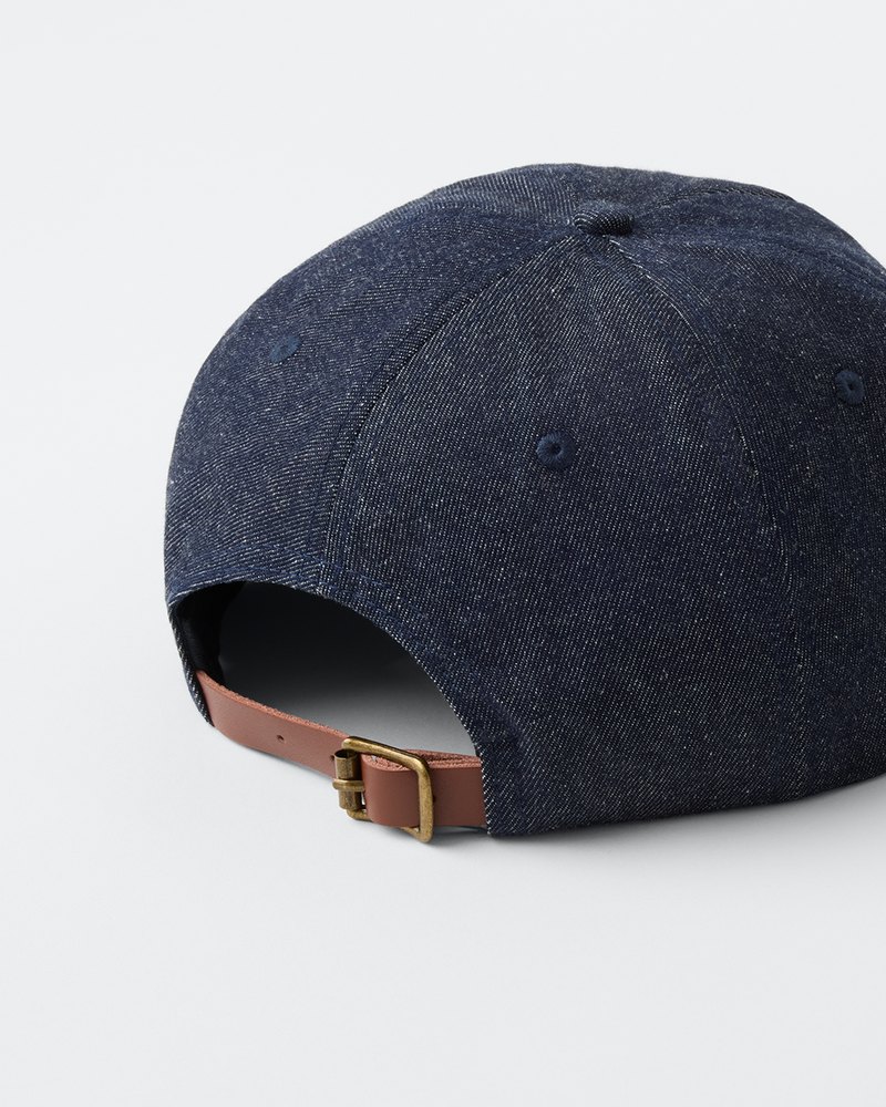 Public Drip P Script Denim Snapback in indigo · view 3 of 4