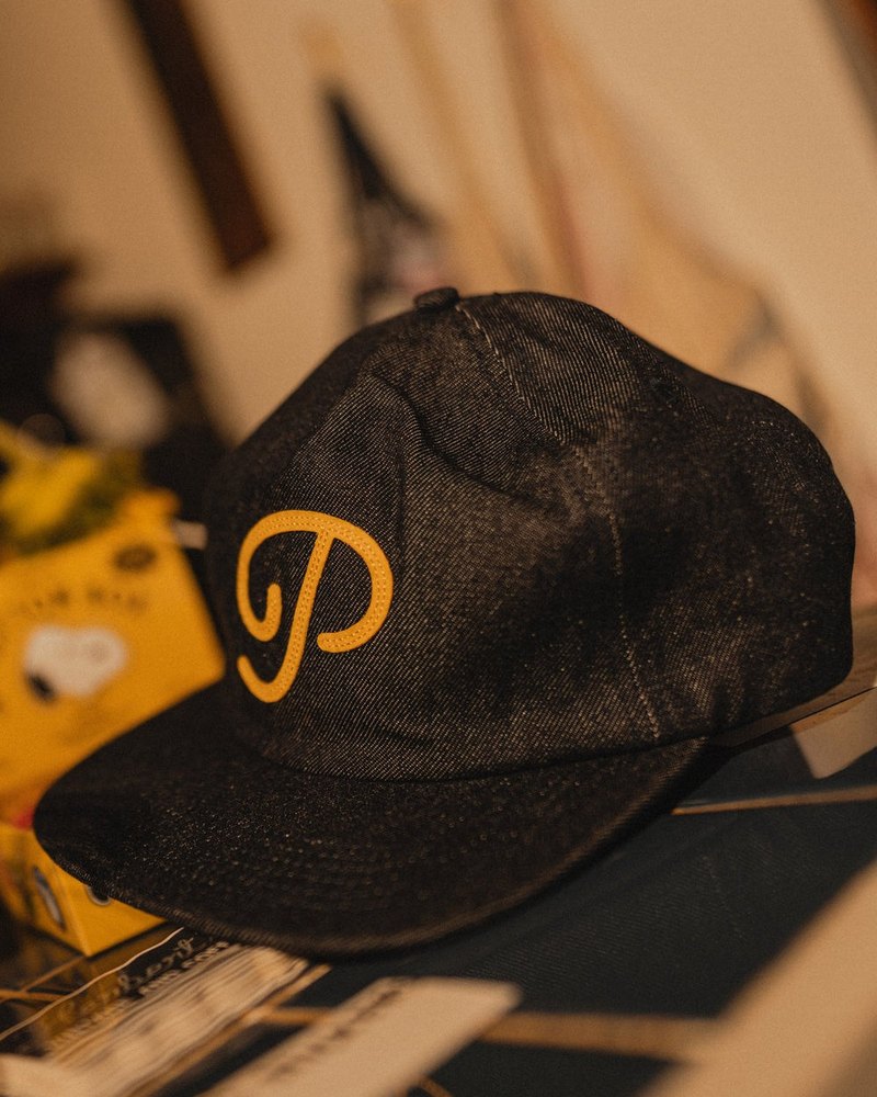 Public Drip P Script Denim Snapback in indigo · view 4 of 4