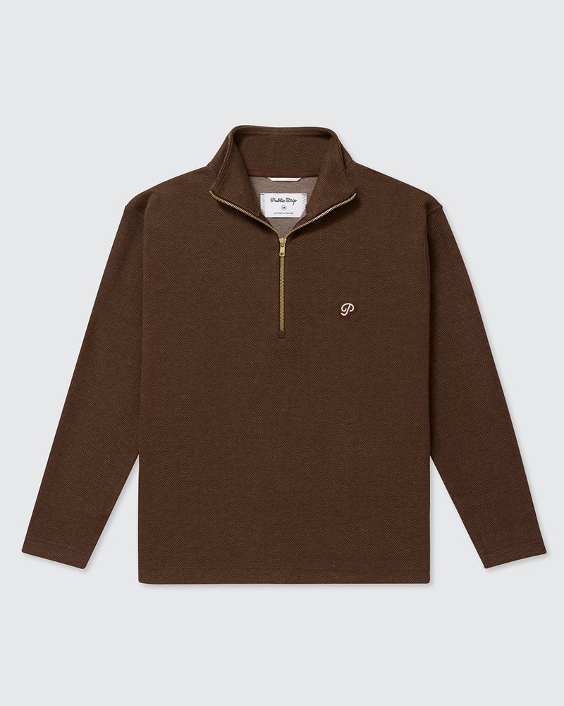 Public Drip Herringbone Half Zip in coffee · view 3 of 4