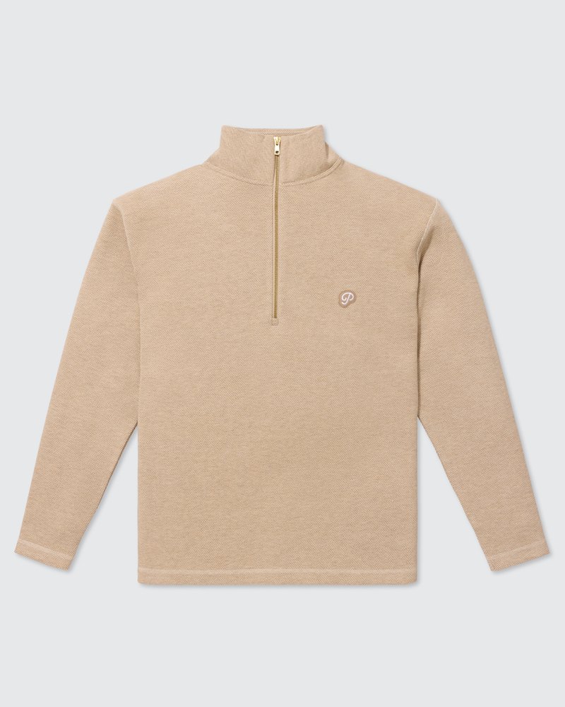 Public Drip Herringbone Half Zip in cream · view 1 of 4