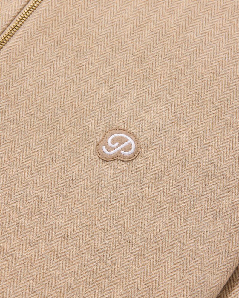 Public Drip Herringbone Half Zip in cream · view 3 of 4