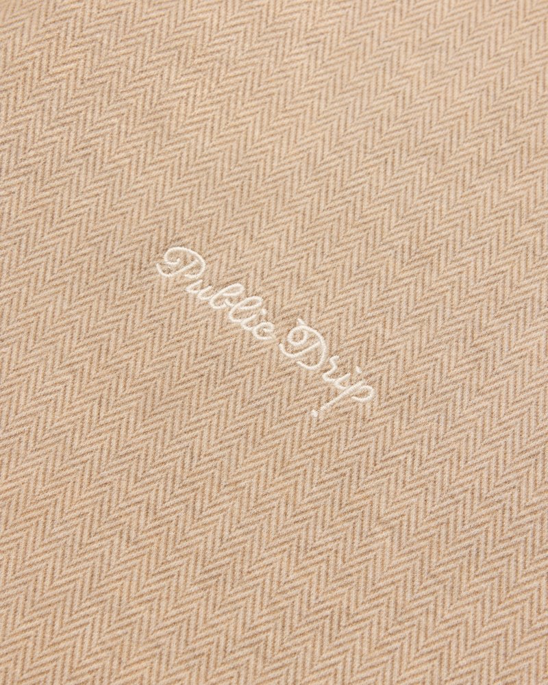 Public Drip Herringbone Half Zip in cream · view 4 of 4