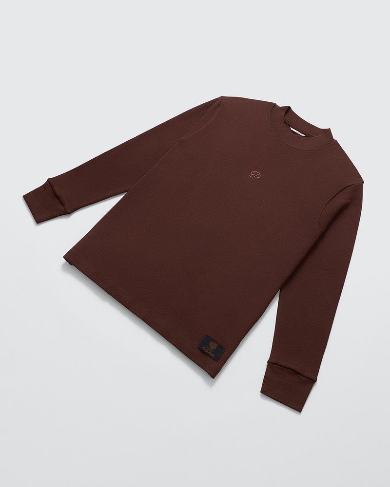 Public Drip Public Athlete Long Sleeve Mock in coffee · view 3 of 4