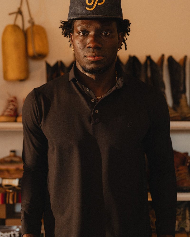 Public Drip Triborough Waffle Knit Polo in black · view 2 of 4