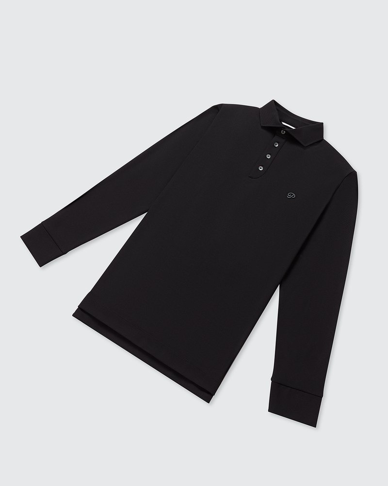 Public Drip Triborough Waffle Knit Polo in black · view 3 of 4