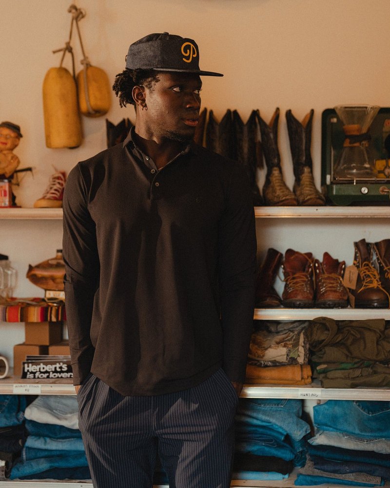 Public Drip Triborough Waffle Knit Polo in black · view 4 of 4