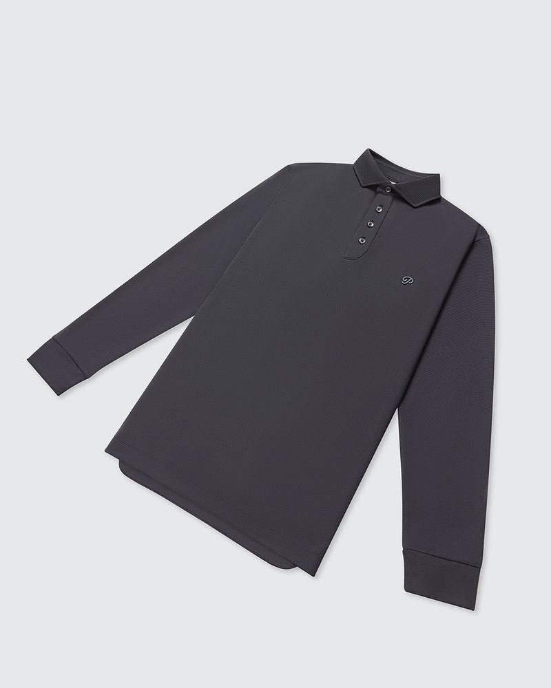 Public Drip Triborough Waffle Knit Polo in dark slate · view 3 of 4