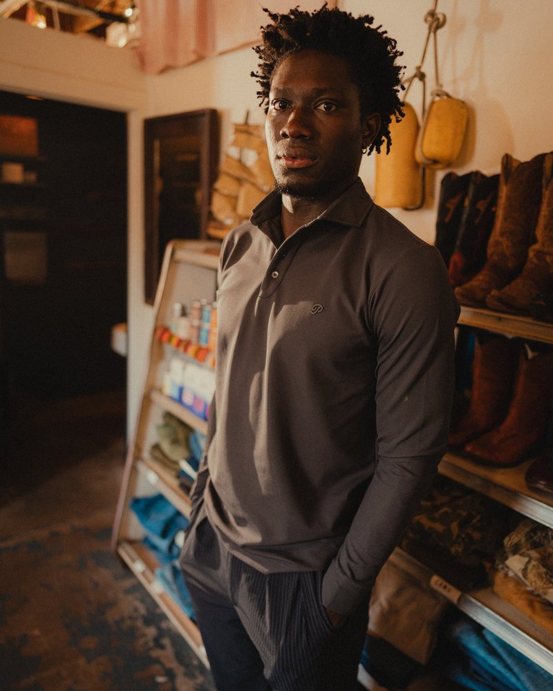 Public Drip Triborough Waffle Knit Polo in dark slate · view 4 of 4