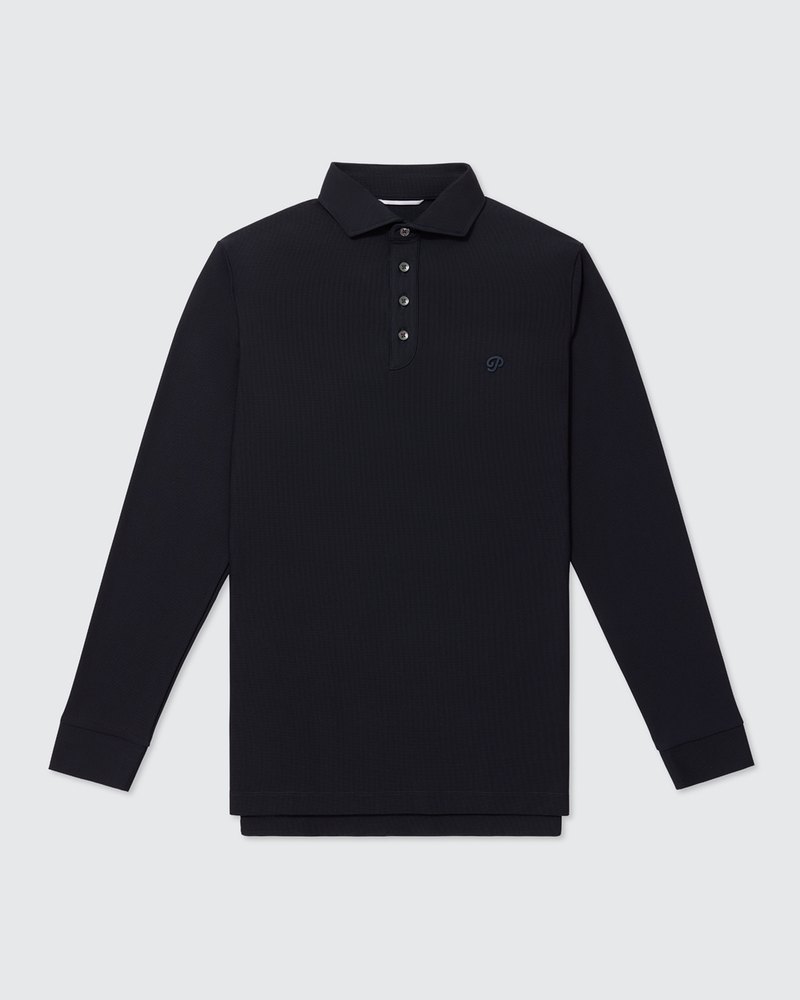 Public Drip Triborough Waffle Knit Polo in navy · view 1 of 4