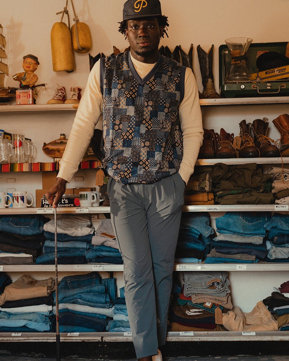 Public Drip x Akashi-Kama Patchwork Swing Vest · view 2 of 4